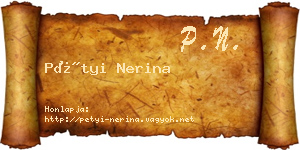 Pétyi Nerina névjegykártya